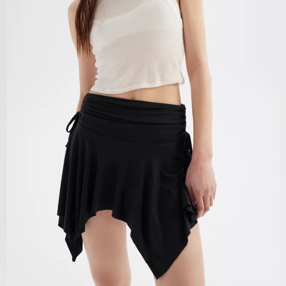 Urban Outfitters Black Wren Asymmetrical Handkerchief Mini Skirt black s
